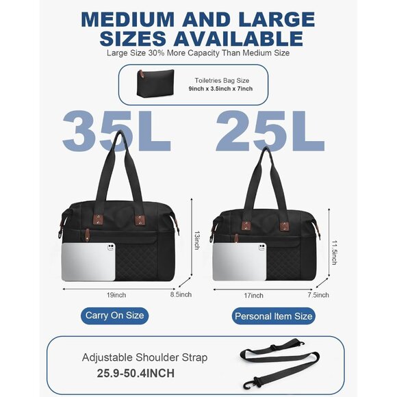 Medium Unisex Waterproof Duffle Bag with Toiletry Kit - Perfect for Adventures - Picture 3 of 7